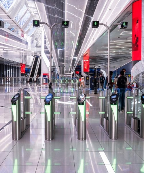 November,13,,2021,Uae,,Dubai.,Row,Of,Turnstiles,At,The